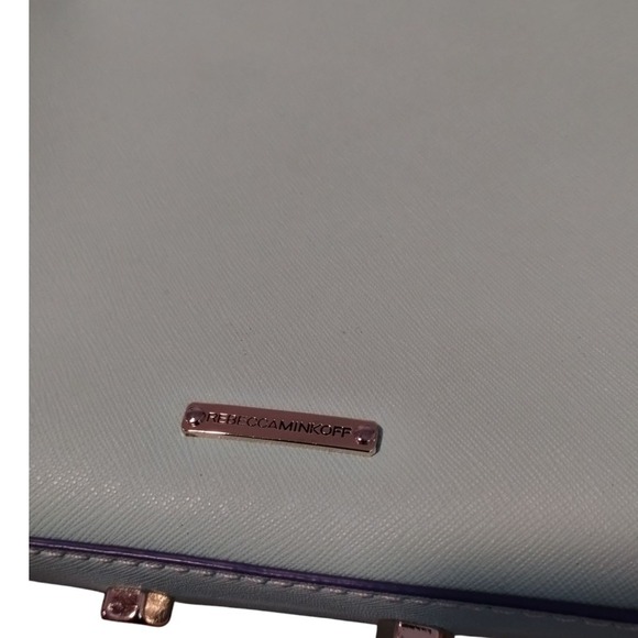 Rebecca Minkoff Avery Aqua Saffiano Leather Crossbody Convertible‎ Clutch Bag - Picture 8 of 8